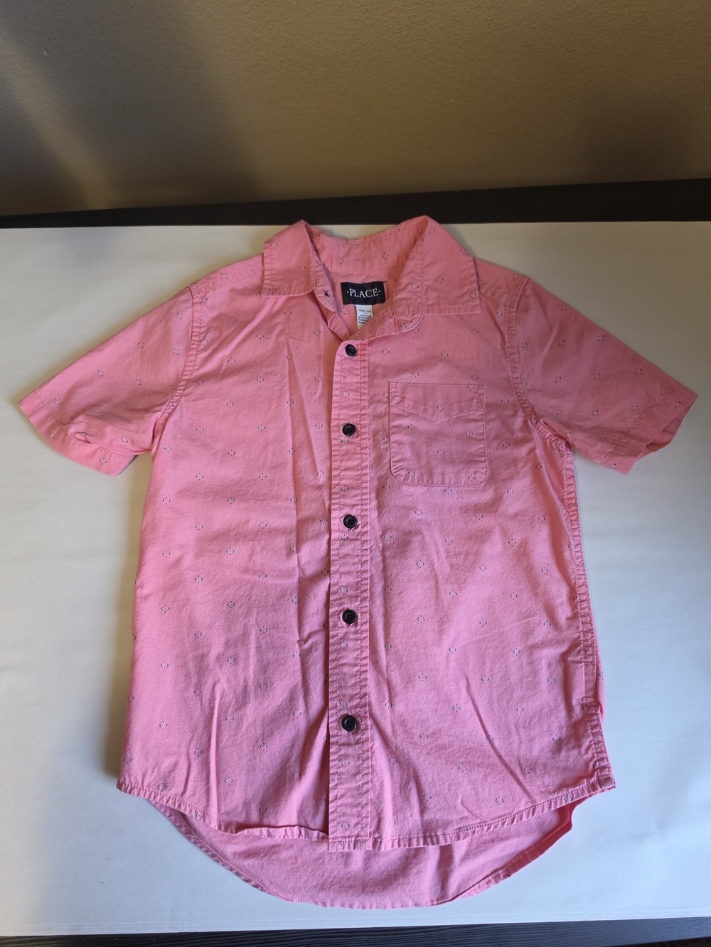 Place Boy's Pink Short-Sleeve Button-Down Shirt